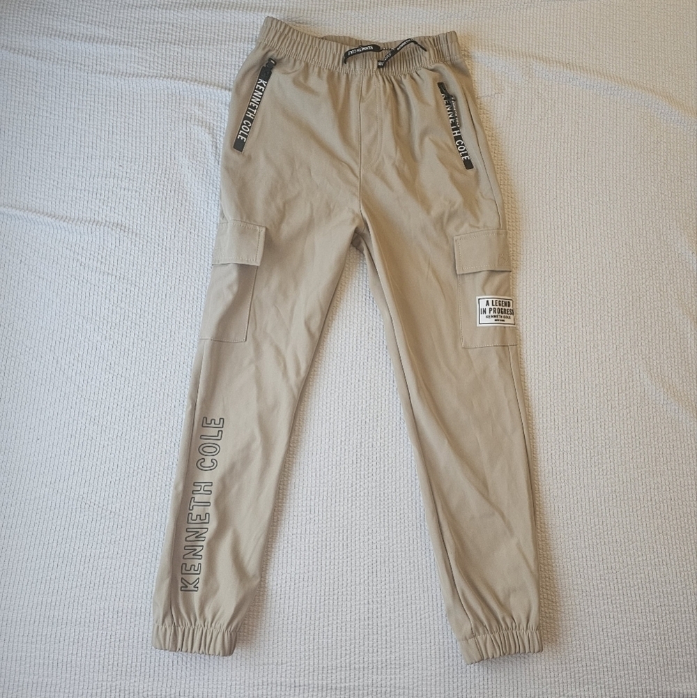 Kenneth Cole New York drawstring cargo pants khaki kids size 14